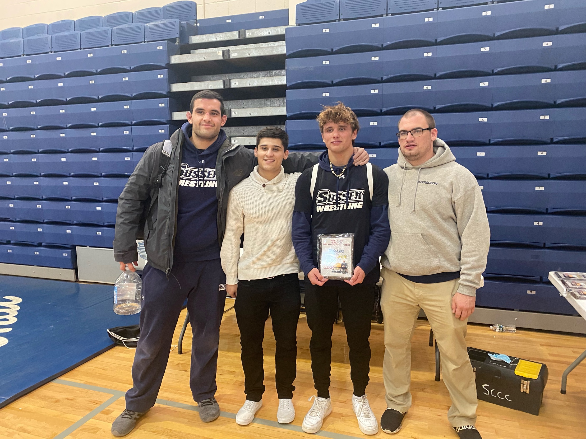 Spencer Stewart brings home Sussex Wrestling&rsquo;s first piece of hardware!